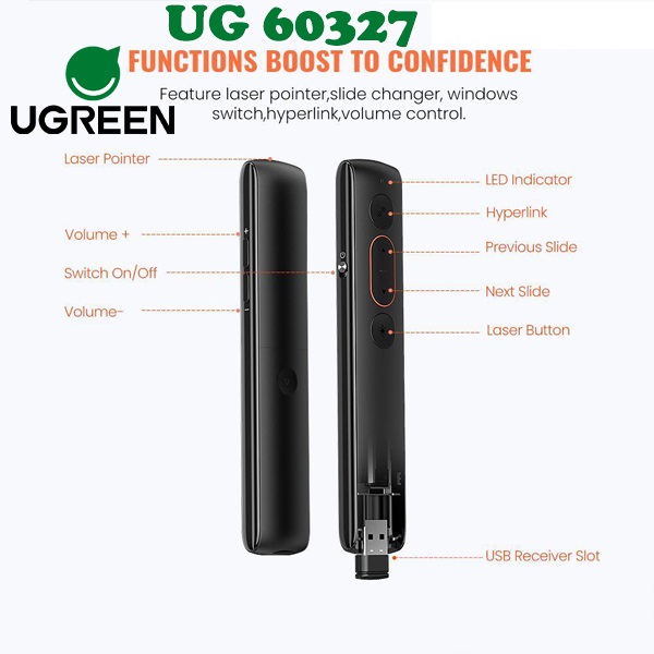 Bút trình chiếu ,lật trang sline Power point Ugreen 60327 chính hãng